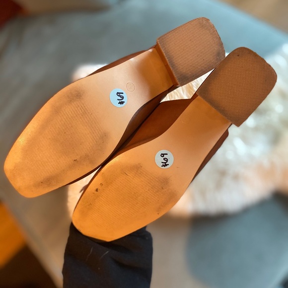 Vintage backless heeled mules in camel - Picture 5 of 5